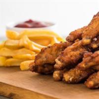 Bbq Chicken Wings & Fries · Hot & Crispy Chicken wings fried to perfection and coated in BBQ seasoning. Served in custom...