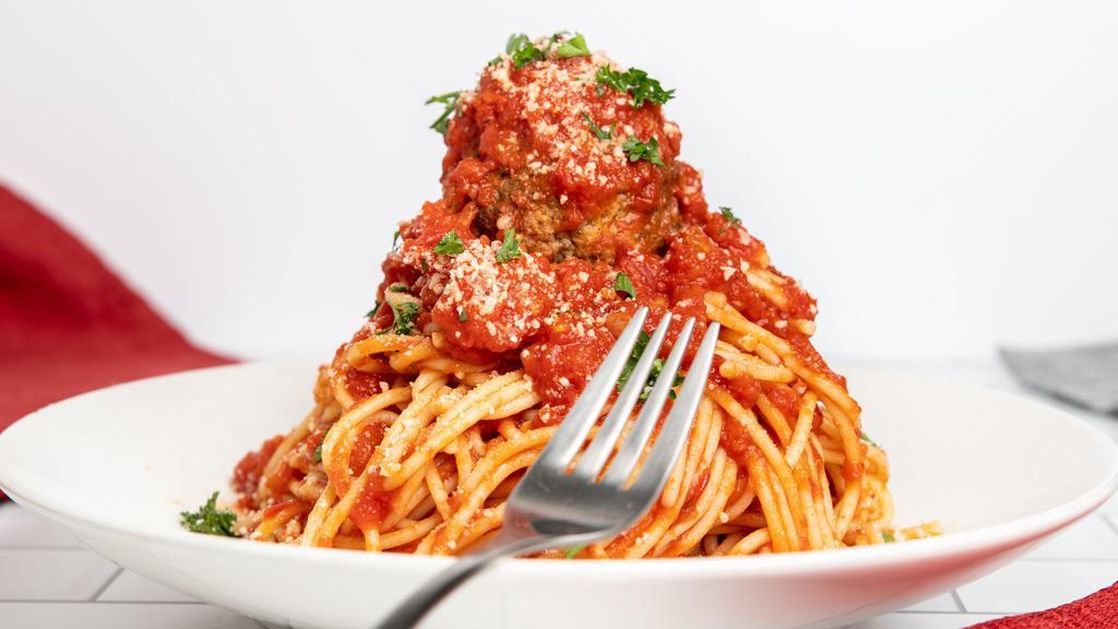 Spaghetti Or Penne Pasta · Served with your choice of marinara, garlic butter & parmesan, meatballs, mild italian sausage, or meat sauce.