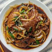 Catering Mongolian Beef · Serves six. Scallion beef.