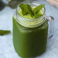 Super Greens Juice · Spinach, lime, green apple, ginger and coconut water.