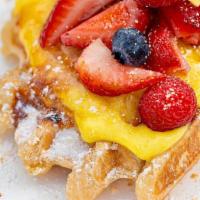 Creme Brulee & Fresh Berries Liege Waffle · 