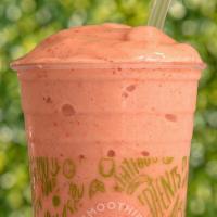 Tropical Breeze Smoothie · Strawberry, mango, pineapple, orange juice, and strawberry protein.