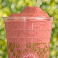 Pb & J Smoothie · Strawberry, blueberry, cranberry juice, strawberry protein, and peanut butter.