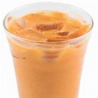 Thai Tea · A strongly brewed fermented black tea topped with half-and-half.