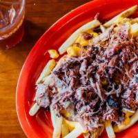 Bbq Cheese Fries · Topped with your choice of brisket, pulled pork, turkey or sausage.