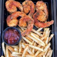 #4 Fried Shrimp Combo · Crispy fried garlic shrimp serve with fries or rice. (5 pieces)