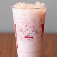 Strawberry Horchata · Horchata with fresh strawberries
*contains dairy