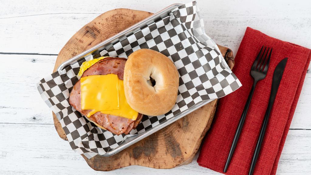 Going Ham Bitch · Your choice of fresh-baked bagel with Ham, Egg and Cheese.