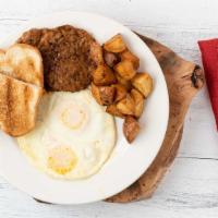 Wake Up Bitch · Two eggs cooked to order, served with home fries your choice of bacon or sausage patty and c...
