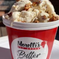 Butter Pecan · Pint. Buttery and creamy with roasted pecans folded throughout.