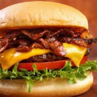 Bacon Cheese Burger · Homemade bread, Angus beef, Applewood Bacon,  American Cheese, House Mayo, ketchup, lettuce,...