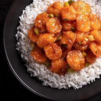 Chang'S Spicy Shrimp Lunch Bowl · Signature sweet-spicy chili sauce, green onion.