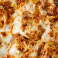 Classic Thin Crust Hot Buffalo Chicken Pizza · Chicken, banana peppers, onions, hot buffalo sauce, with your choice of blue cheese or ranch...
