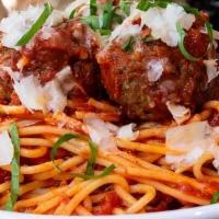 Spaghetti & Meatballs · Three roasted meatballs, parmesan, and basil. Choose from our classic marinara or try our ne...