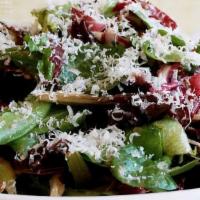 Mixed Green Side Salad · Arugula, radicchio, spring mix, parmesan. Comes with balsamic vinaigrette