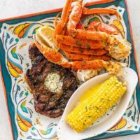 Ribeye Steak & Crab Legs · 12 oz.

These items may be cooked to order. therefore, they may or may not contain raw or un...