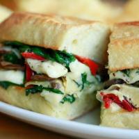 Garden Grinder · Spinach, Roasted Mushrooms, Artichoke Hearts, Mama Lil's Sweet Hot Peppers, Fresh Mozzarella...