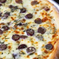 Cauli Grape & Gorgonzola Pie · Red Grapes, Gorgonzola Cheese, and Fresh Rosemary.