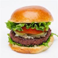 Original Burger · Vegan. Grilled seasoned burger by Beyond Meat, lettuce, tomato, chopped onions, pickles, hou...
