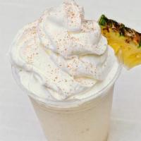 Piña Colada Hi 16Oz · Pineapple, banana, coconut milk, colada mix, cinnamon.