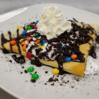 Create Your Own Crepe. · A delicious crepe created by yourself with 3 included ingredients.