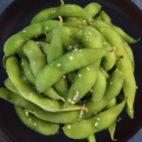Edamame · Salted and steamed soybeans.