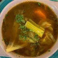 Homemade Soup Of The Day (Large) · Soup kind very very day. Most of the time we have: Mushroom Barley, Vegetable Soup and more