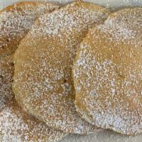 Buttermilk Pancakes · Served with powder sugar and syrup.