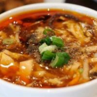 Hot & Sour Soup · Spicy. With crunchy noodle.