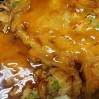 Vegetable Egg Foo Young · With white rice.