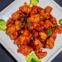 General Tso'S Chicken · Breaded and fried chicken with diced red and green peppers in sweet and spicy sauce.