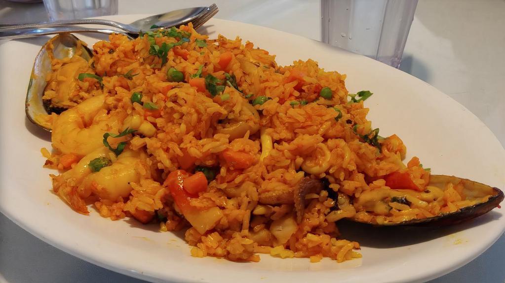 Arroz Con Mariscos · Colombian style seafood rice