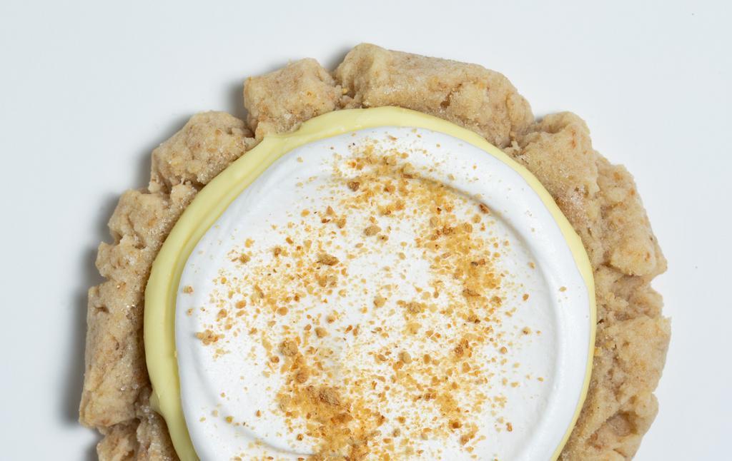 Banana Cream · Graham sugar cookie with banana frosting and whipped cream.