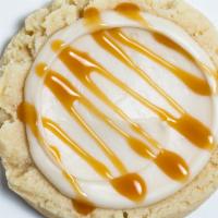 Caramel Sugar Cookie · Vanilla frosting and caramel.