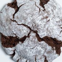 Crinkle Cookie · Chocolaty fudgey cookie with a powdered sugar top.