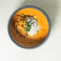 Andaluz Gazpacho  · Crouton powder, chives, olive oil powder