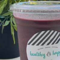 H & H Juice · Organic raw acai, orange juice, blackberry, mint, chia.