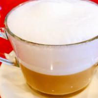 Cappuccino · Organic Espresso with little steamed milk and Lots of Froth