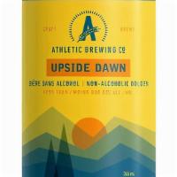 Upside Dawn Non-Alcoholic Golden Ale · Athletic Brewing Co Golden Ale, Gluten Removed, Less than .5% ABV