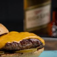 Burger · 6oz koji-cured chuck, brisket, short rib patty with sharp american cheese, sauce, diced onio...
