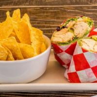 Caesar Chicken Wrap · Diced Chicken Breast, Spring Mix Lettuce, Parmesan Cheese, Creamy Caesar Dressing on a 12