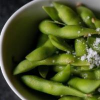 Edamame · boiled soy beans in a pod dashed with sea salt