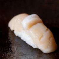 Hotate (Scallop) Nigiri · on top of sushi rice