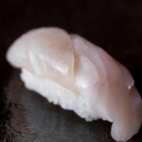 Kanpachi (Amberjack) Nigiri · on top of sushi rice