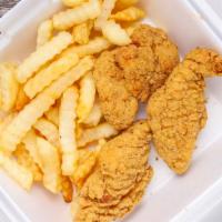 Chicken Tender Combo · Served with 2 pieces tenders, fries and drink.