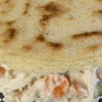 Chicken Salad · Delicious shredded chicken salad, diced potatoes, carrots, and sweet peas. flavored with our...