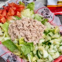 Chicken Or Tuna Salad Plate · Four ounces of delicious house-made chicken or tuna on a large plate of green salad served w...