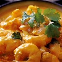 28 Shrimp Korma · Shrimps cooked in flavorful creamy sauce with tomato, onion and Indian spice. come with side...