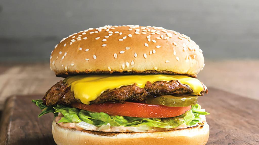 Cheeseburger · Grilled or fried patty with cheese on a bun.