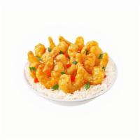Crispy Honey Shrimp · Crispy shrimp, tossed in our signature honey-seared garlic sauce. Served over crispy rice st...